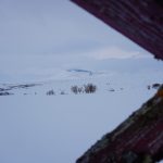 Helags glaciär med ledkryss i sidan av bilden